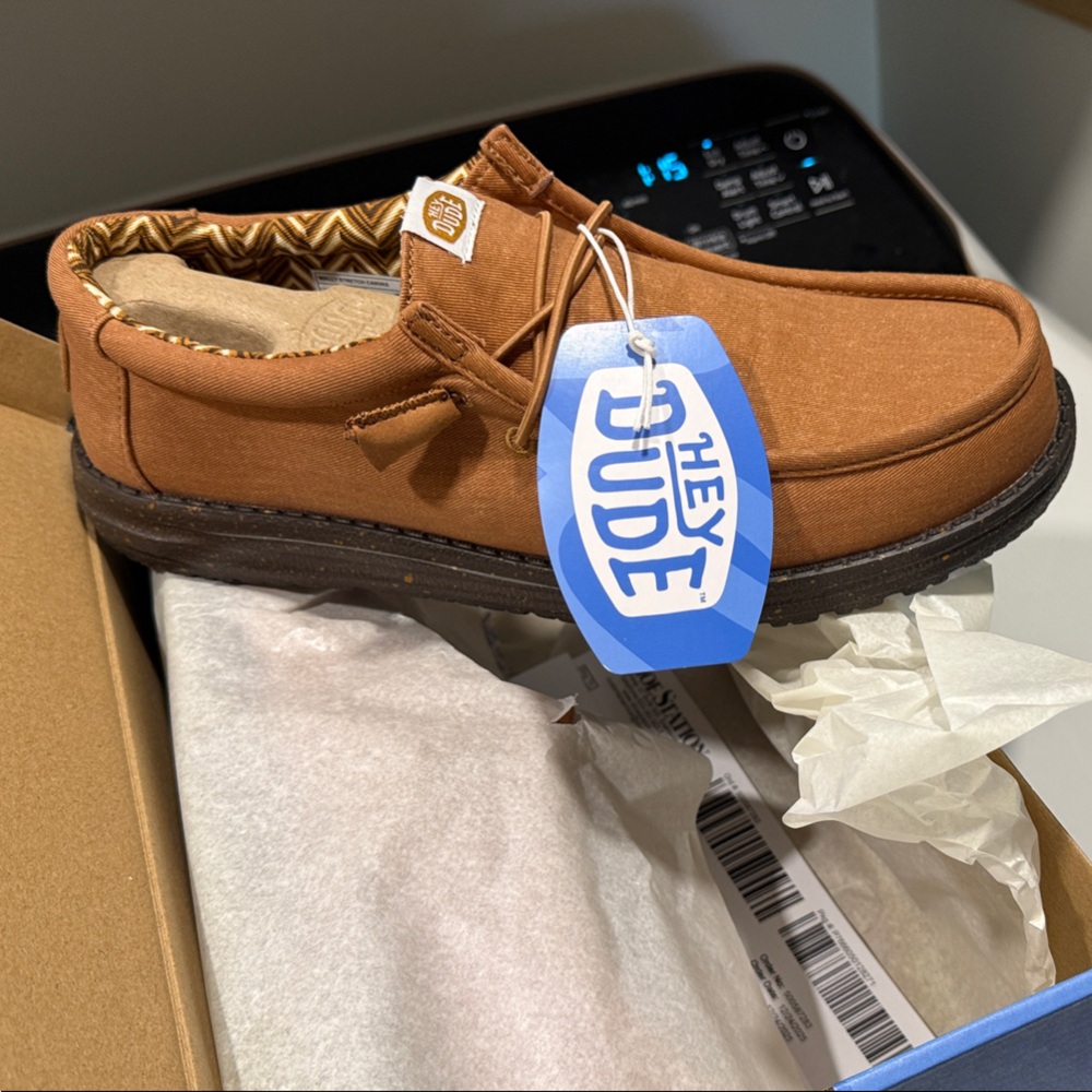 Hey Dude Men's Tan Loafers Color: Nuts